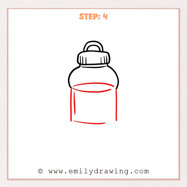 how to draw a water bottle - Step 4